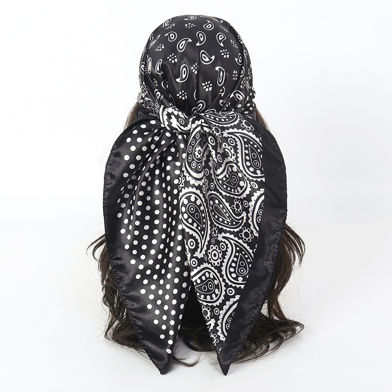Luxury Skincare Headband - Handkerchiefs Hair Silk Scarf 90*90cm Print
