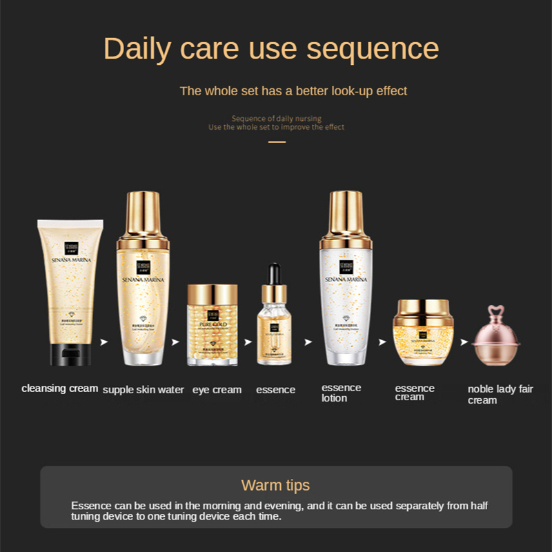 Women 24K Gold Skin Care Set 9 - Luxury Skincare Toner 评论和价格