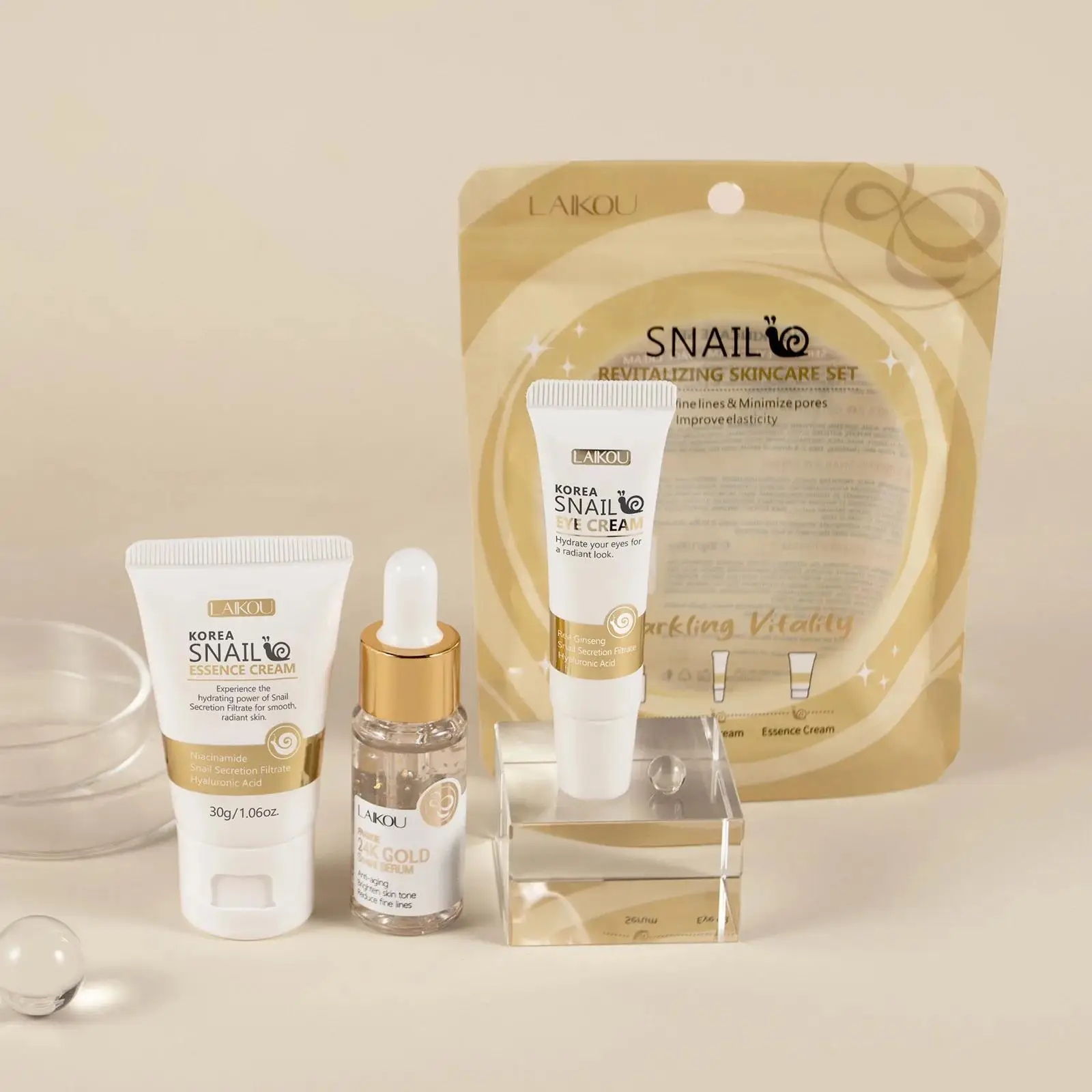 24K Gold Snail Repair Serum Ey - Luxury Skincare Cream 评论和价格