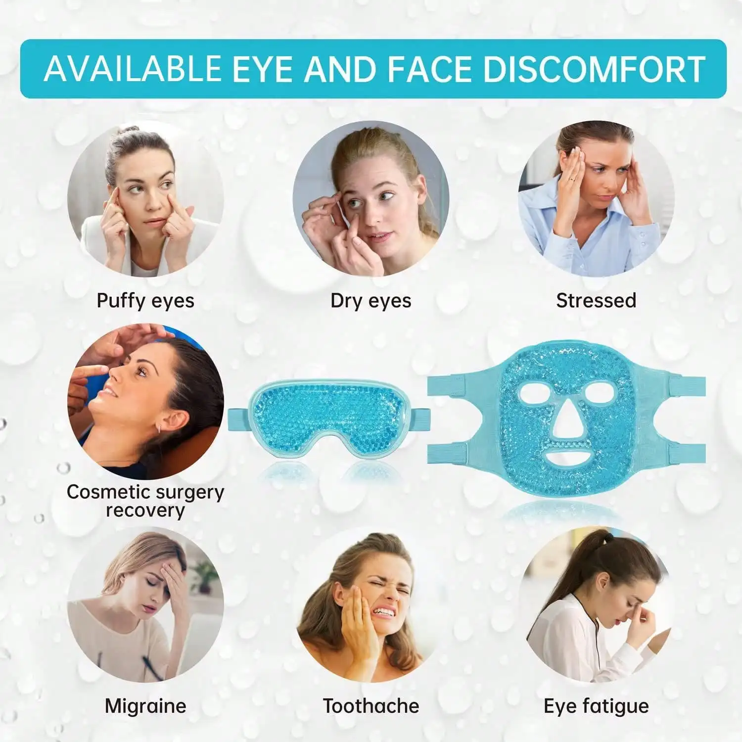 Gel Cooling Ice Face Eye Mask  - Luxury Skincare Tools 评论和价格